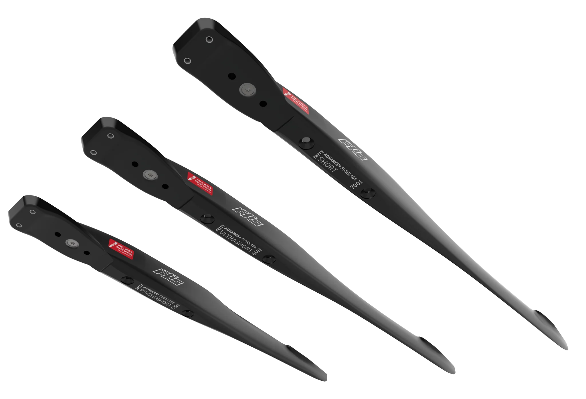 AXIS Black Fuselage - Crazyshort Length - Advance+ Fatty - 700mm with Zinc & Titanium inserts